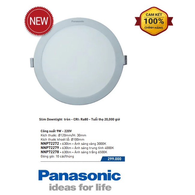 Đèn LED Downlight Neo Slim 9W  Panasonic NNP72272, NNP72279, NNC72278