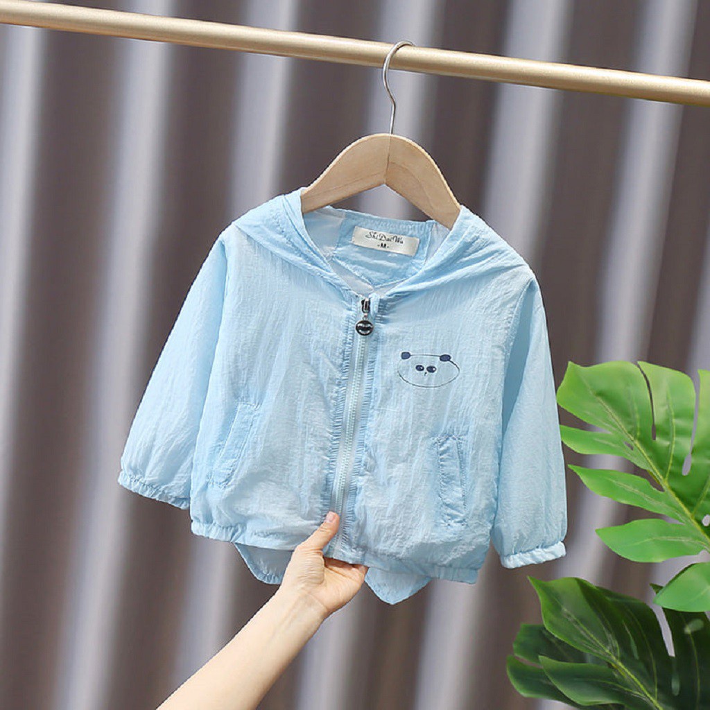 Áo Chống Nắng Cho Bé In Hình Gấu Cute MOOBABY SHOP, Áo Khoác Cho Bé Trai