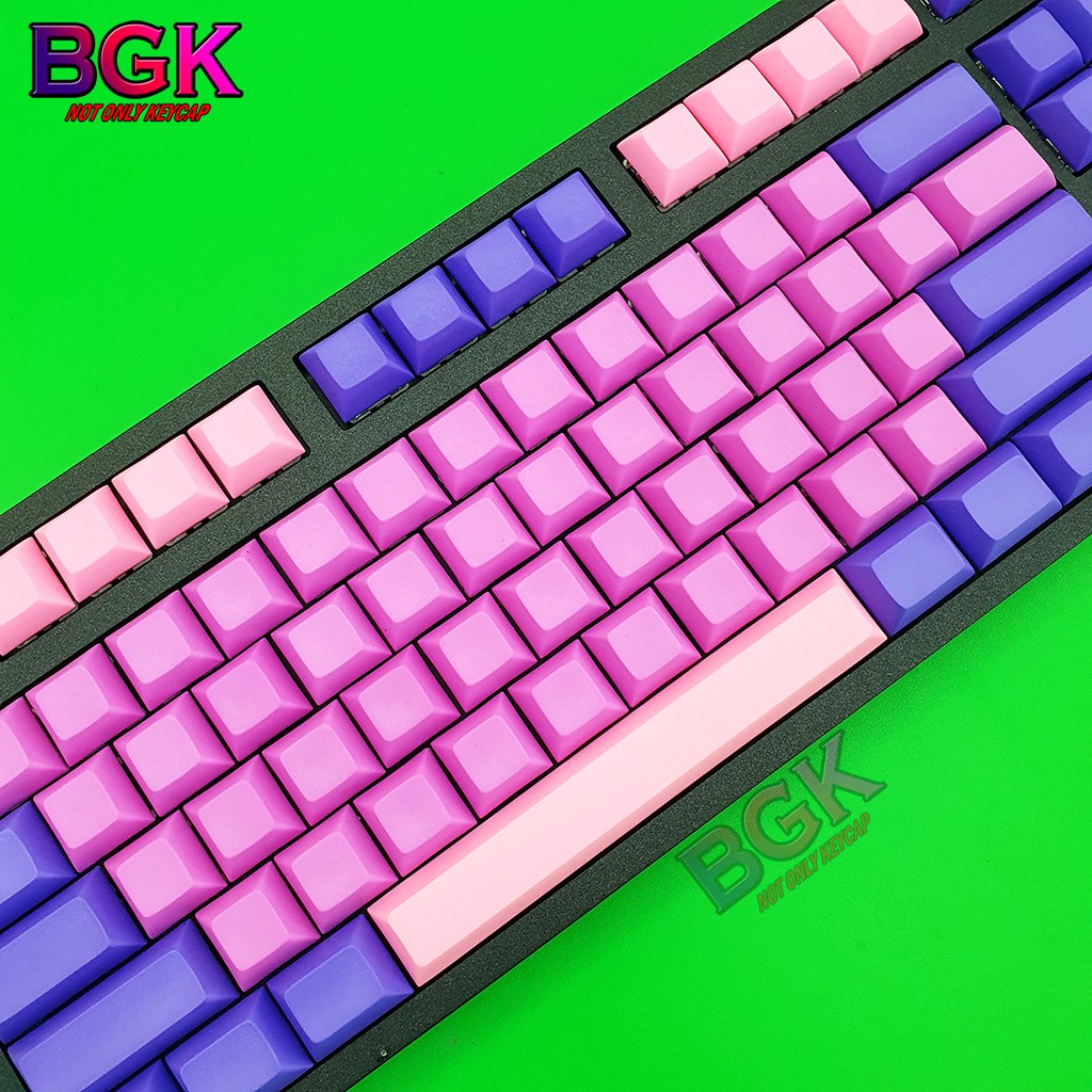 Bộ Keycap PBT DSA MIAMi Pink and Purple chuẩn Ansi 108 nút Blank Trống