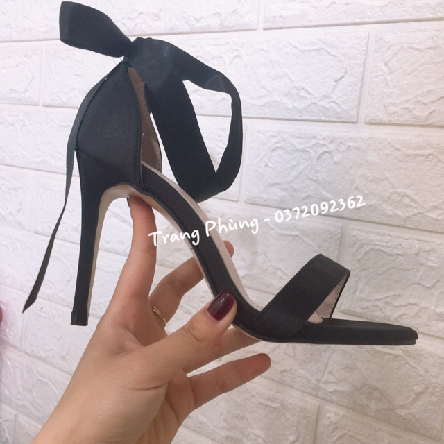 Dép cao gót buộc nơ sau -