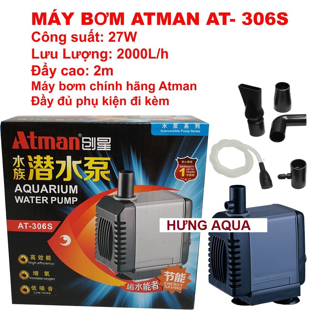 Máy bơm nước bể cá - Bơm bể cá Atman AT 305S 13W, AT 306S 27W chạy êm mạnh mẽ (chính hãng)