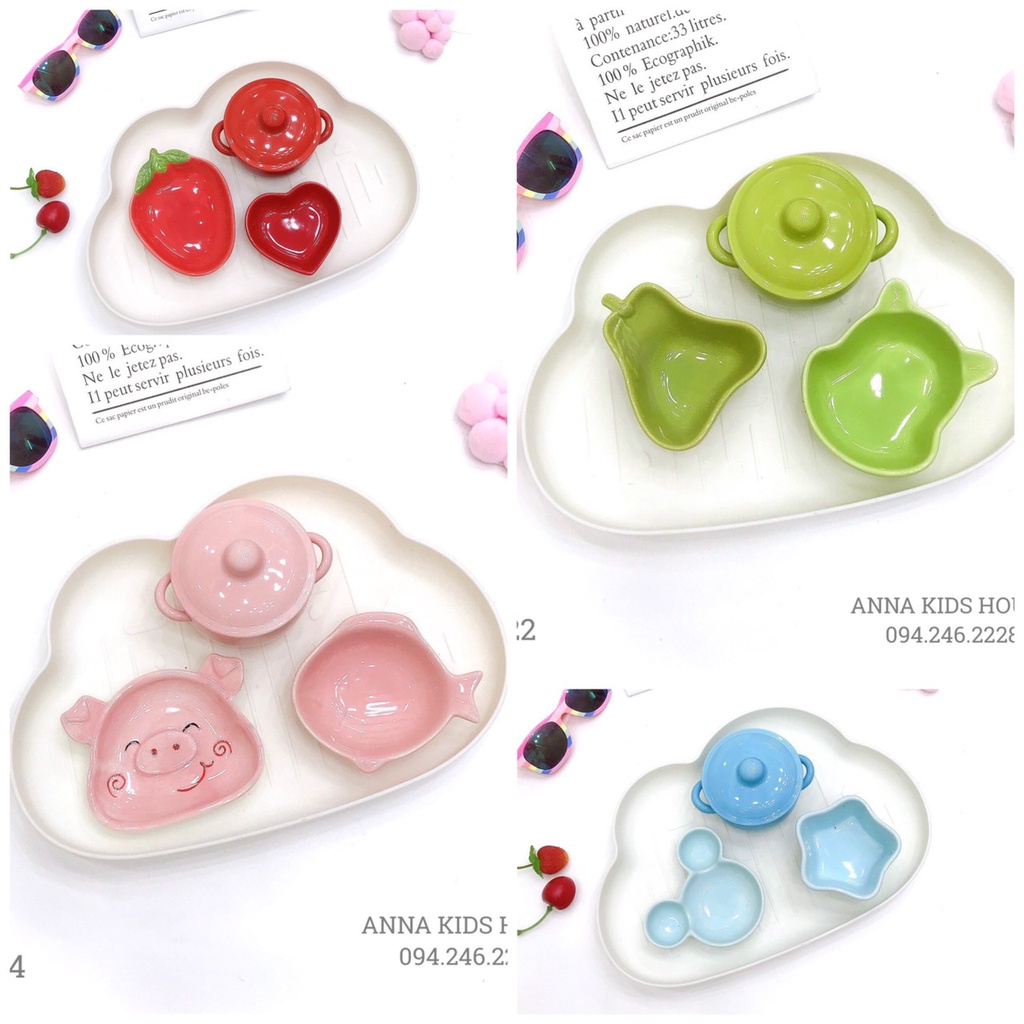 Set bát sứ cho bé ăn dặm giá chỉ từ 99k/1set