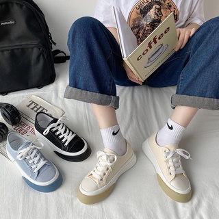 Giày thể thao vải canvas đế 4cm viền màu, phong cách Hàn Quốc G51