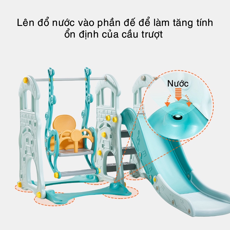 Cầu trượt kết hợp xích đu cao cấp KUB chịu lực lên đến 100kg dành cho bé từ 1.5 - 6 tuổi