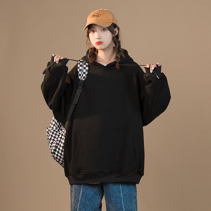Áo hoodie trơn 8 màu - Áo hoodie from rộng unisex | BigBuy360 - bigbuy360.vn