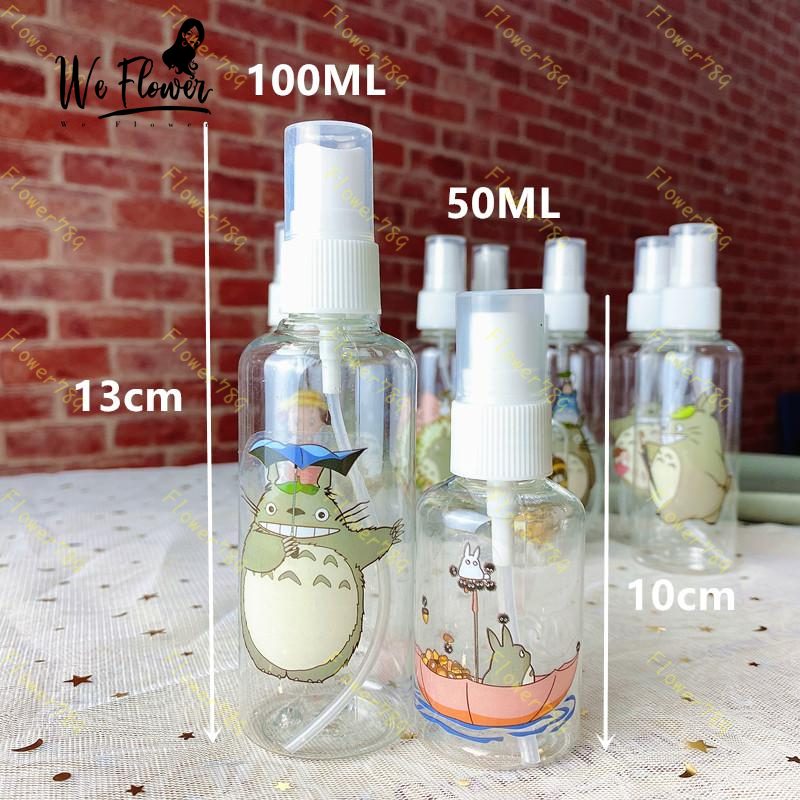 Bình xịt rỗng 50ml/100ml in họa tiết Totoro trong suốt tiện dụng