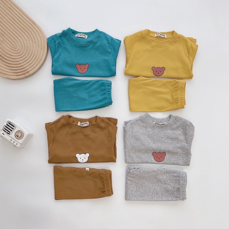 Bộ thu đông dài tay hình gấu cho bé trai/bé gái