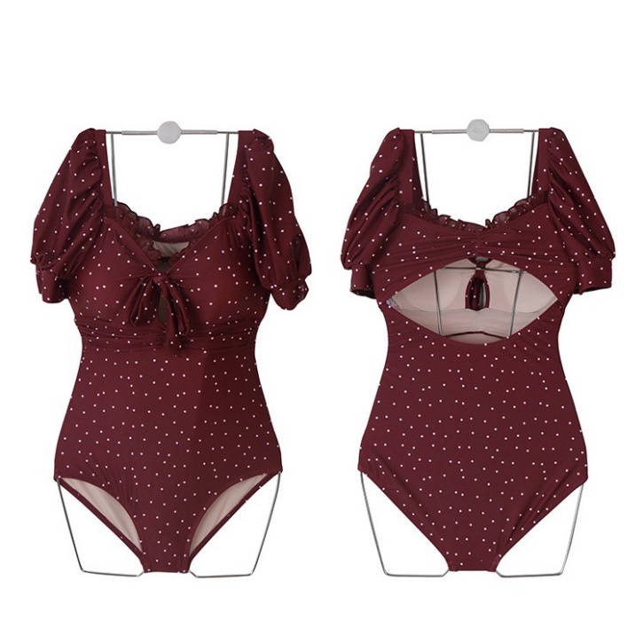 Bikini kín đáo 1 mảnh đồ bơi đi biển bigsize liền thân sexy Hàn Quốc cạp cao nâng ngực váy hở lưng LUHAZO 2555 DK4T101