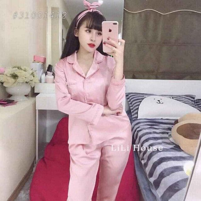 Bộ lụa áo dài quần dài loại 1 cao cấp (video+ảnh thật)