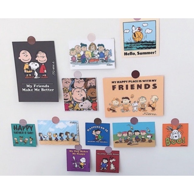 [ FreeShip ] Set 12 tấm postcard Snoopy cute decor phòng hàng có sẵn xinh xỉu