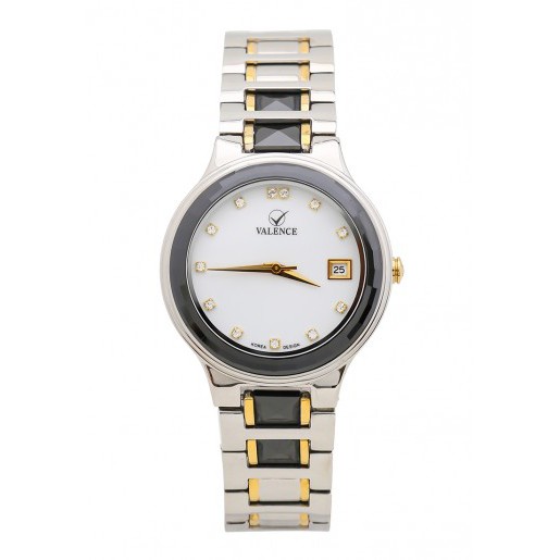 Đồng Hồ Nữ VC-008C VALENCE HÀN QUỐC Dây thép (Trắng vàng)