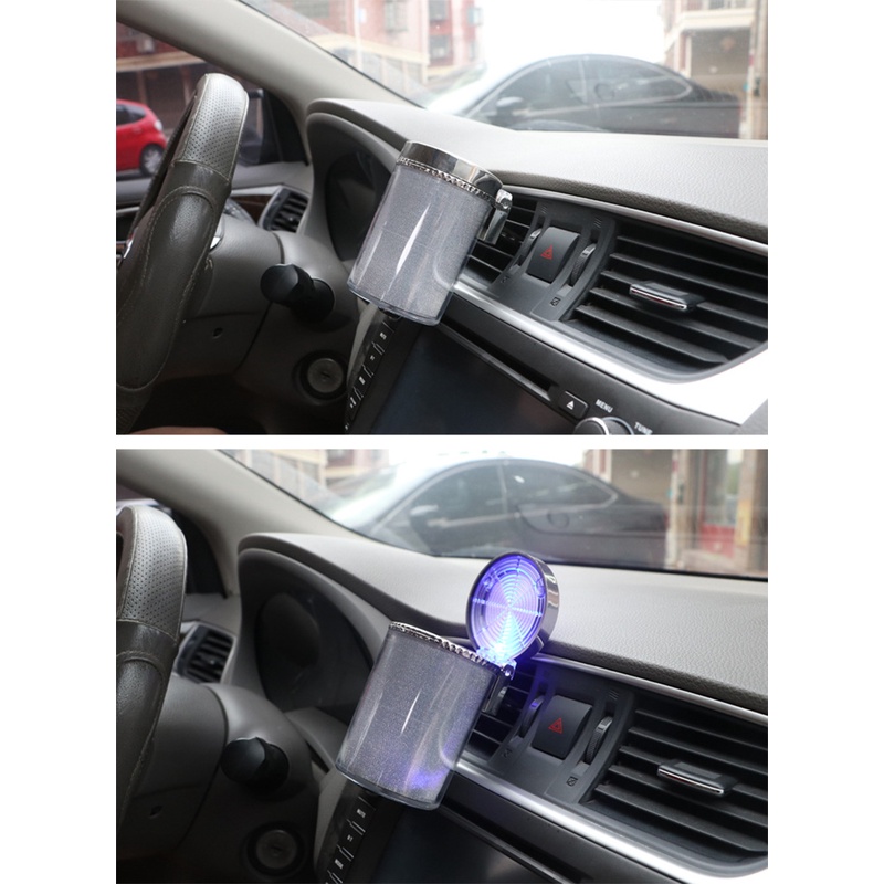 Gạt Tàn Thuốc Có Đèn LED Sử Dụng Năng Lượng Mặt Trời Chuyên Dùng Cho Xe Hơi