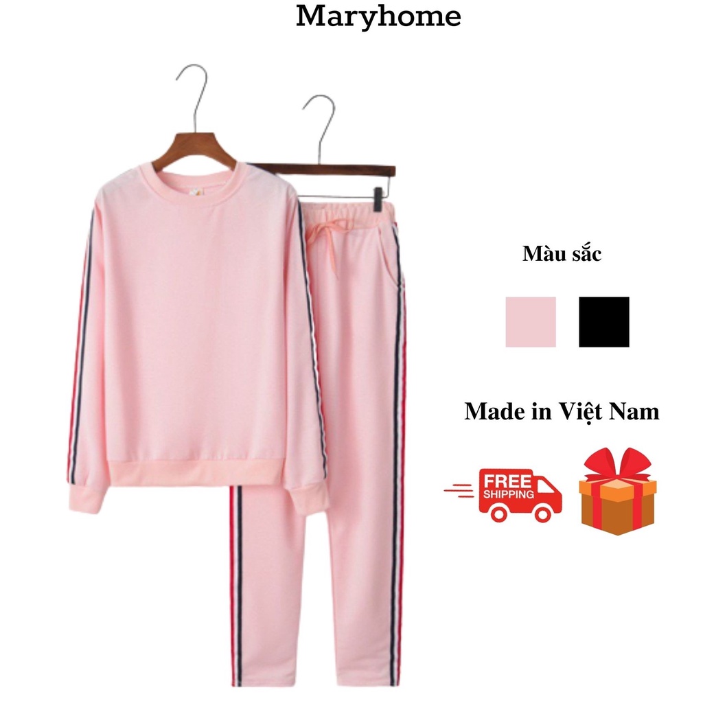 Bộ nỉ nữ, set thể thao thu đông ❤FREESHIP❤️ cao cấp Maryhome
