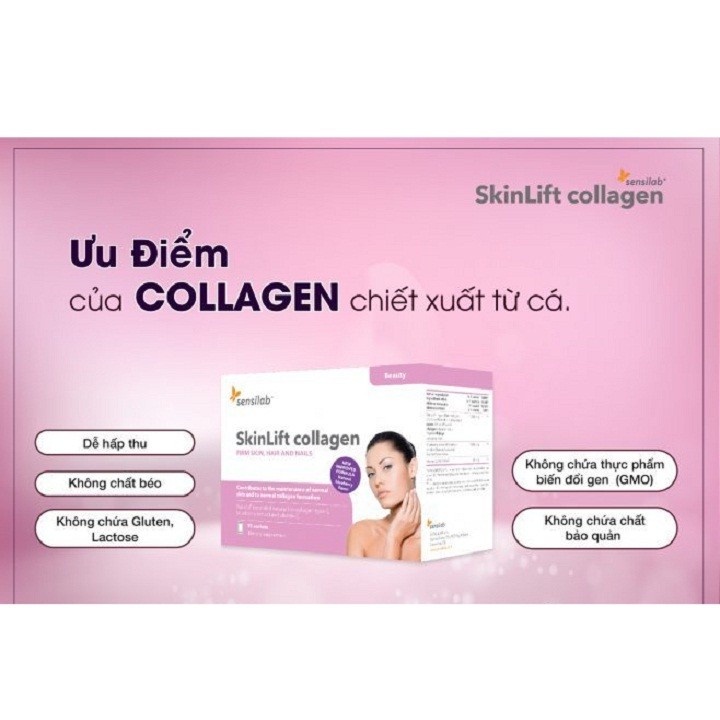 Skinlift Collagen bổ sung Colagen cho cơ thể. Hỗ trợ làm chậm quá trình lão hóa da, cho làn da mịn màng .Hàng chính hãng