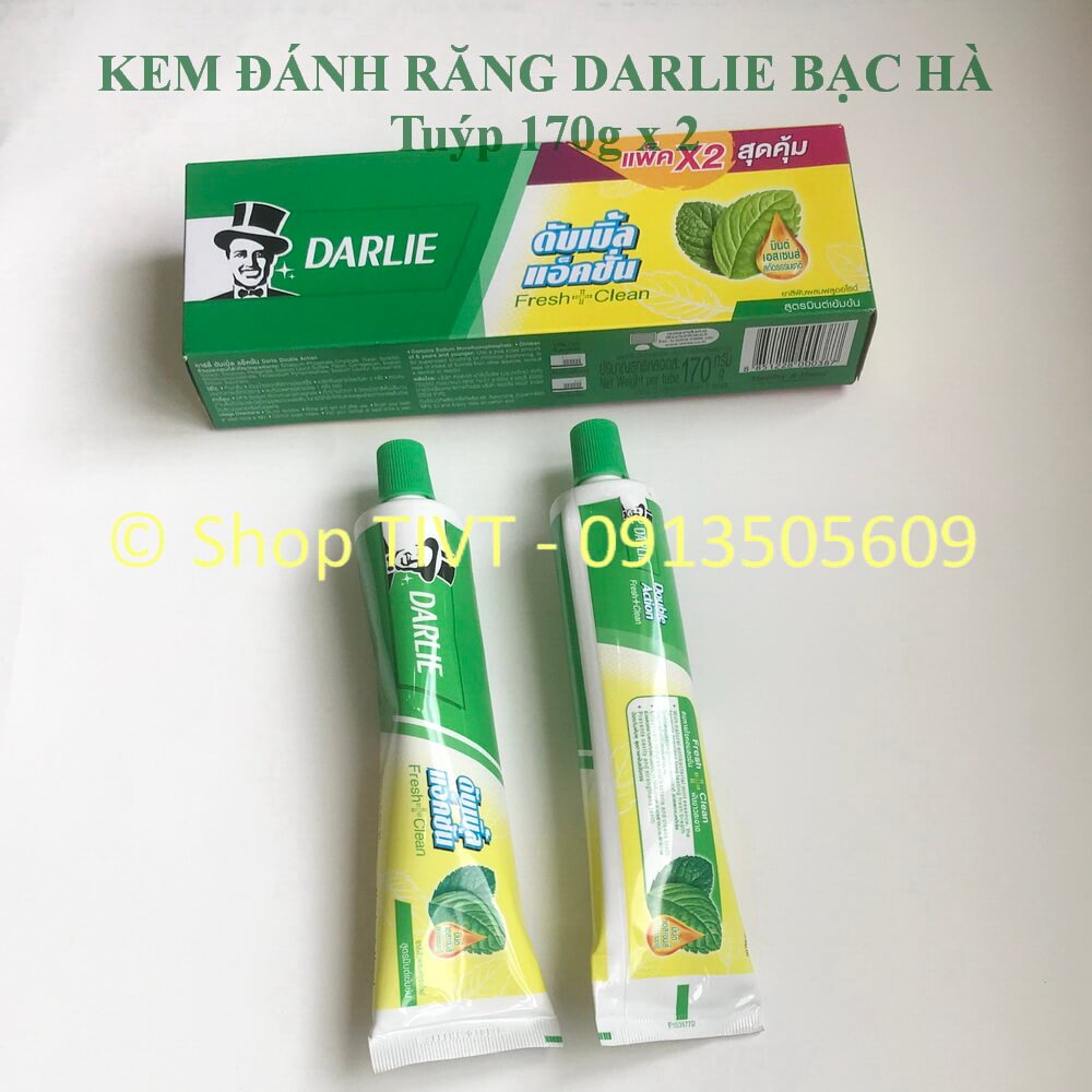 Combo 2 ống kem đánh răng ông già Darlie, kem răng tây đen bảo vệ men răng, trắng răng thơm mát, ngăn ngừa mảng bám-TIVT