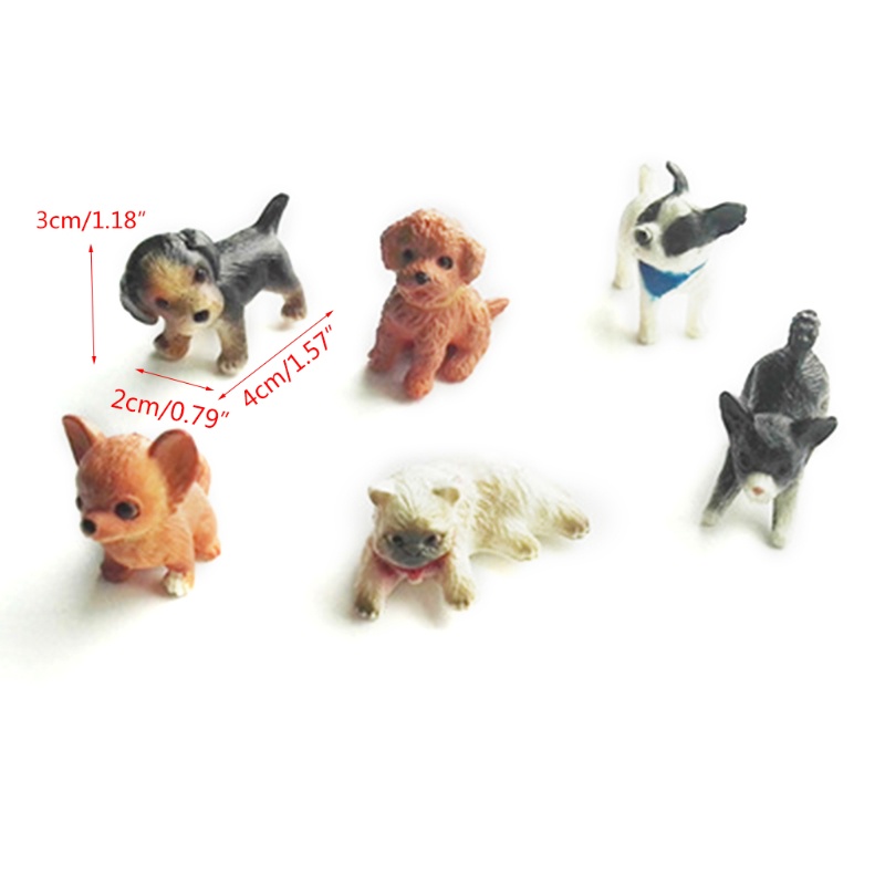 Set 6 Mô Hình Cún Con Xinh Xắn Dùng Để Trang Trí