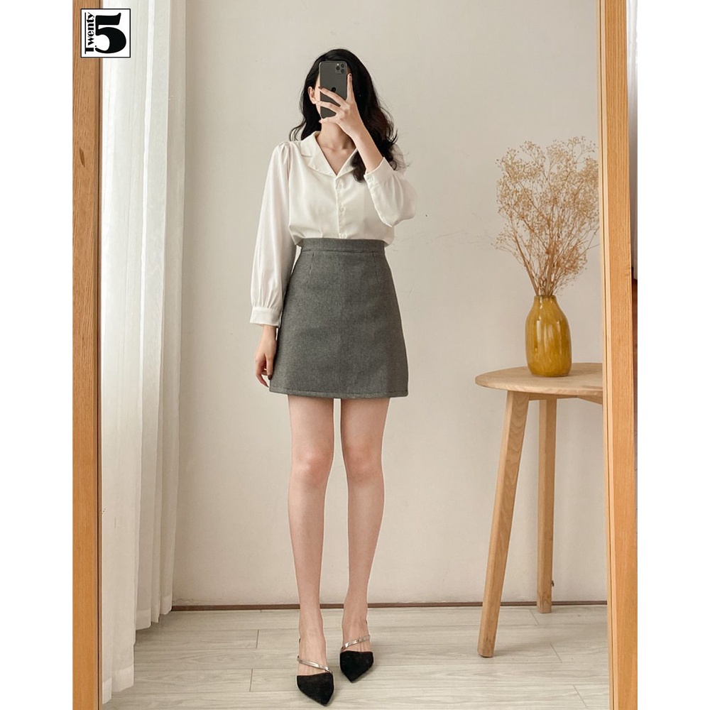Áo sơ mi nữ công sở cổ bẻ 2 ve tay bồng Twentyfive N1069
