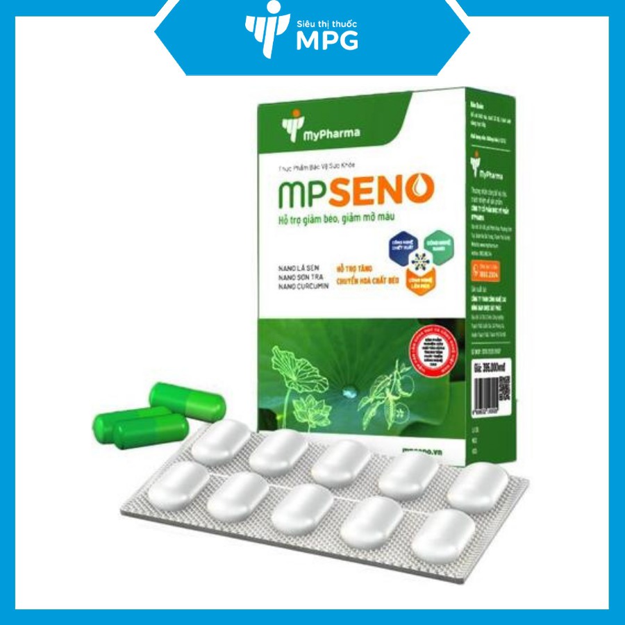 MPSENO - Viên giảm béo, giảm mỡ máu nano lá sen hộp 60v