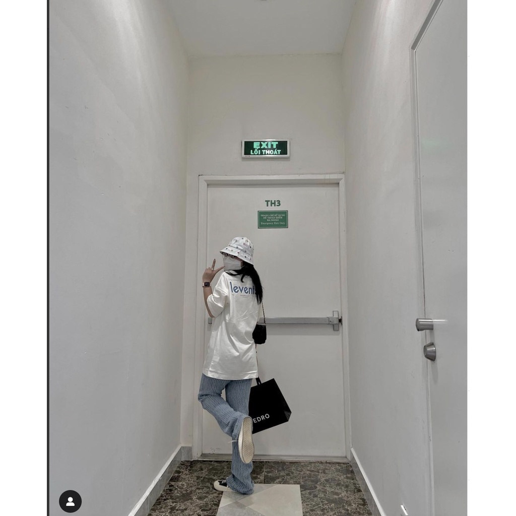Áo thun LEVENTS White/Blue tee local brand unisex ulzzang form rộng