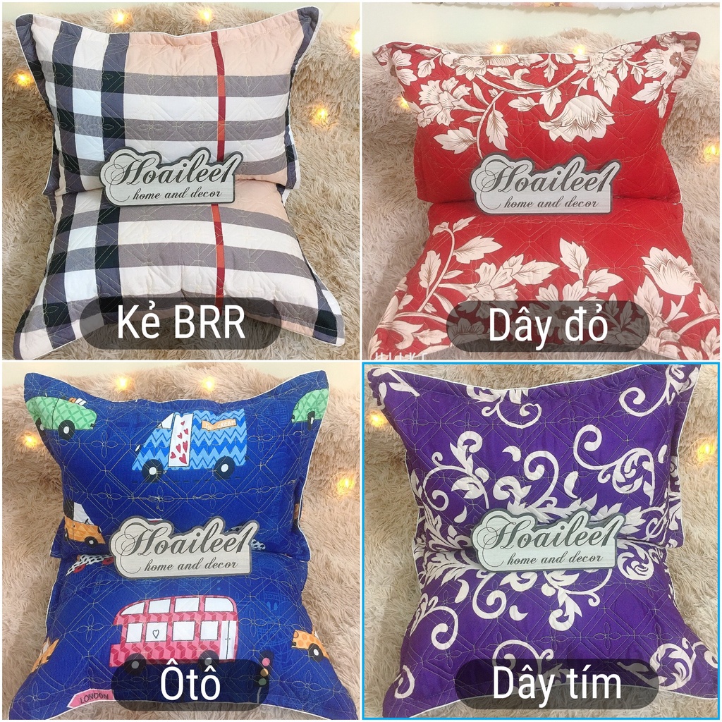 [Xả lỗ] Vỏ gối cottong poly trần bông dày dặn nhiều mẫu kích thước 45x65cm được chọn mẫu