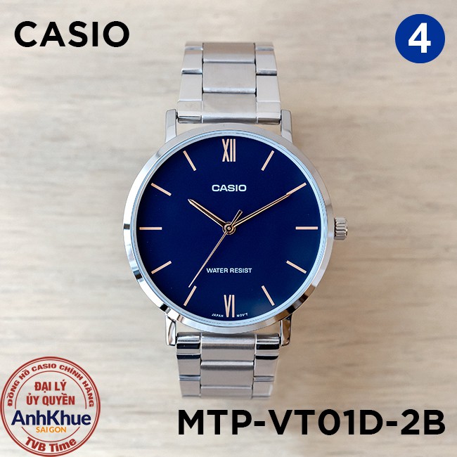 Đồng hồ nam dây kim loại Casio Standard chính hãng Anh Khuê MTP-VT01 Series