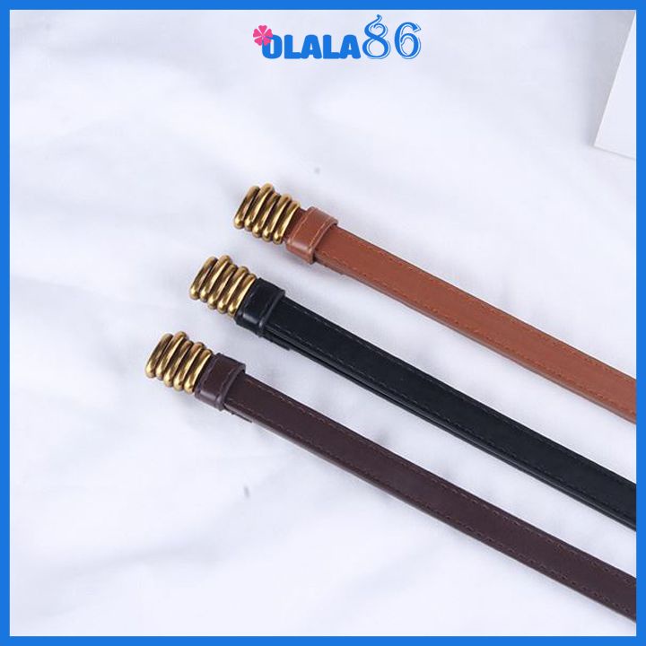 Dây đai váy bản nhỏ 1.3cm- mặt kim loại màu vàng - thắt lưng dây nịt chít eo  giá siêu tốt - Olala86