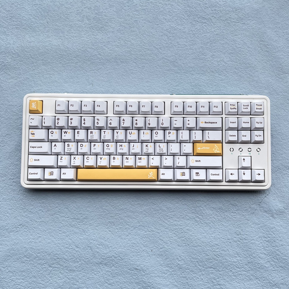 128 Phím PBT Keycaps Cherry Profile Anh đào Hoa mai Hoa lan Hoa cúc Cây thuốc nhuộm tre Phụ Bàn phím cơ học Keycap