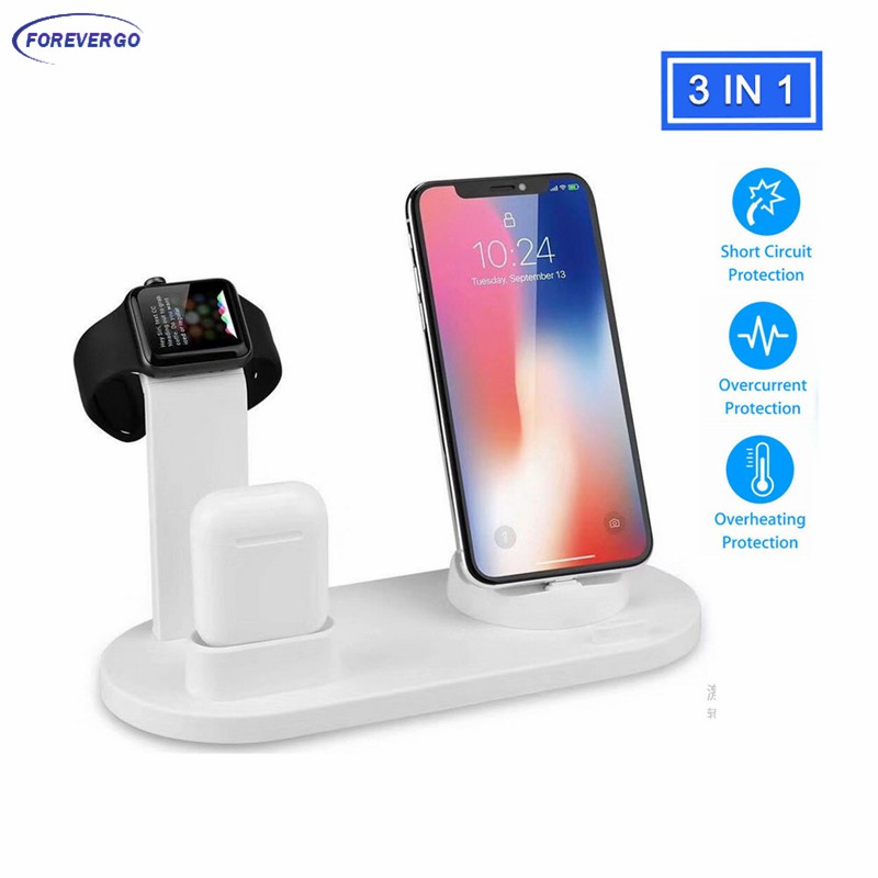 Đế Sạc Không Dây 3 Trong 1 Đa Năng Cho Iwatch Airpods Iphone