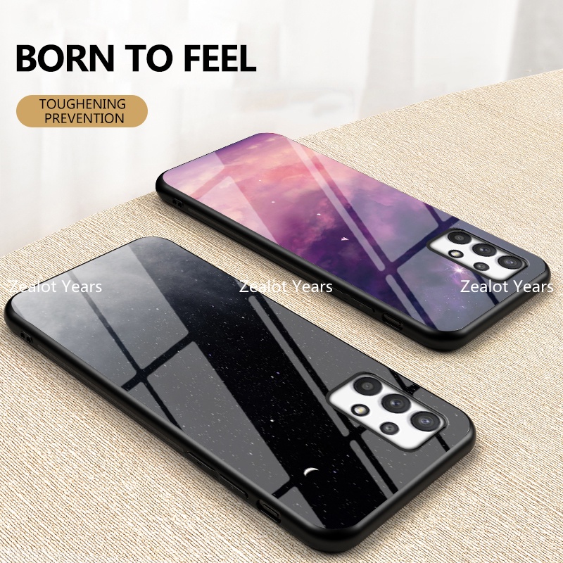 Ốp Điện Thoại Kính Cường Lực Cứng Viền Silicone Mềm Chống Sốc Cho Samsung Galaxy A53 A33 A23 A13 4G A73 5G A04s