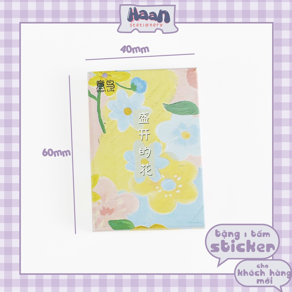 Set 30 miếng dán sticker 🌼🌻hoa nhí vintage dễ thương🌼🌻 trang trí sổ tay, planner, bullet journal