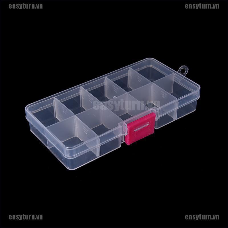 Hộp nhựa 10 ngăn trong suốt đựng trang sức tiện lợi