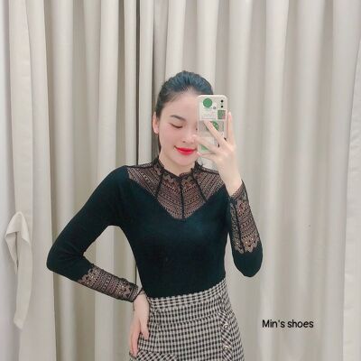 Min's Shoes - Áo Giữ Nhiệt Nữ Phối Ren Thời Trang Chất Dày Dặn Áo 442