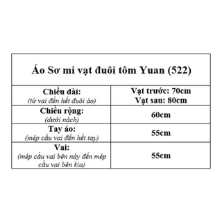 Áo sơ mi vạt đuôi tôm yuan (522)