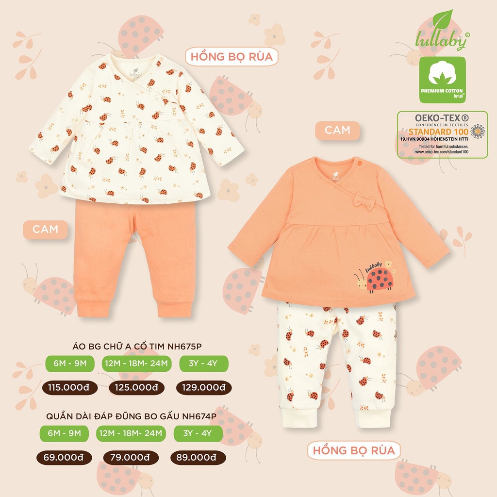 Bộ cổ tim bé gái thu đông 2021 Lullaby (Sz 9m-4y)