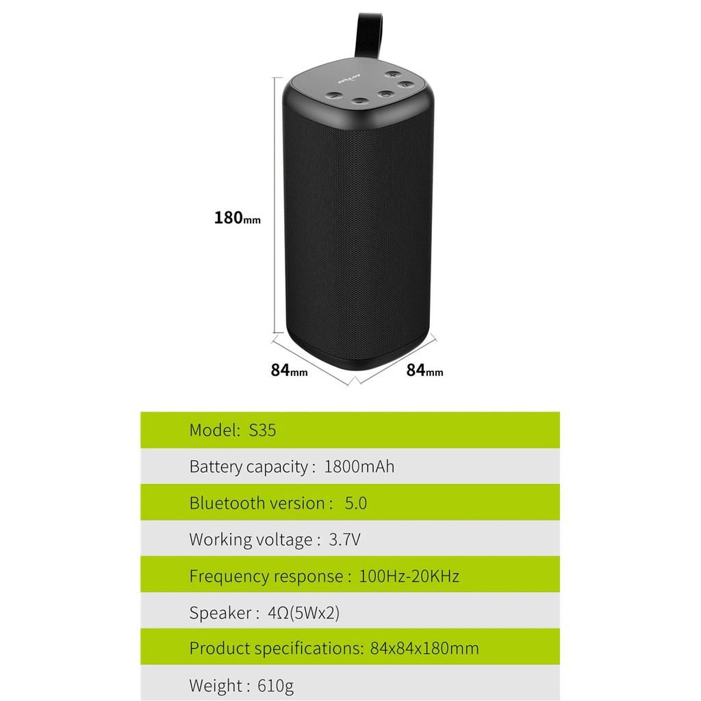 Loa bluetooth nghe nhạc siêu trầm ZEALOT S35