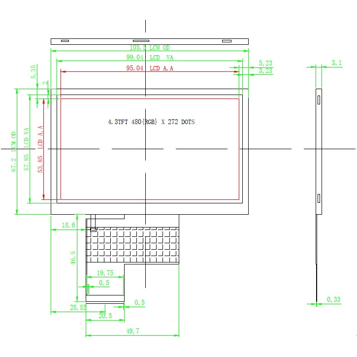 Màu Sắc Mô Đun Màn Hình LCD TFT LCD TFT 480 * 272 4.3-inch | BigBuy360 - bigbuy360.vn
