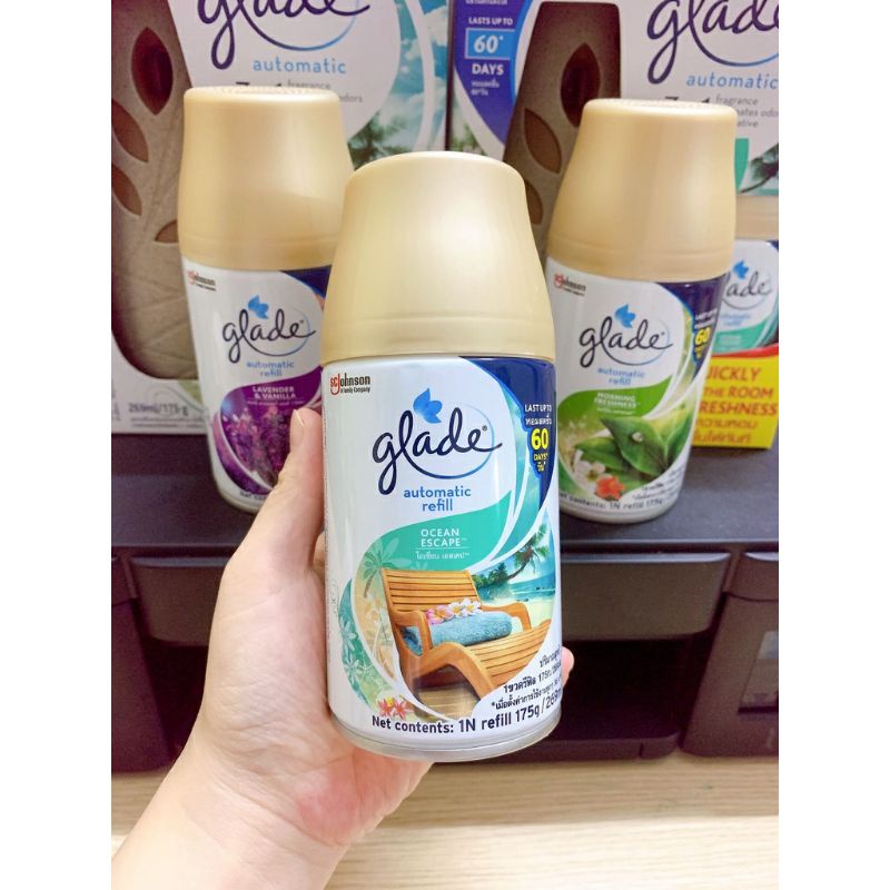 Máy xịt thơm phòng tự động Glade Automatic Spray 3in1 lưu hương lên đến 60 ngày sẵn pin theo9 máy