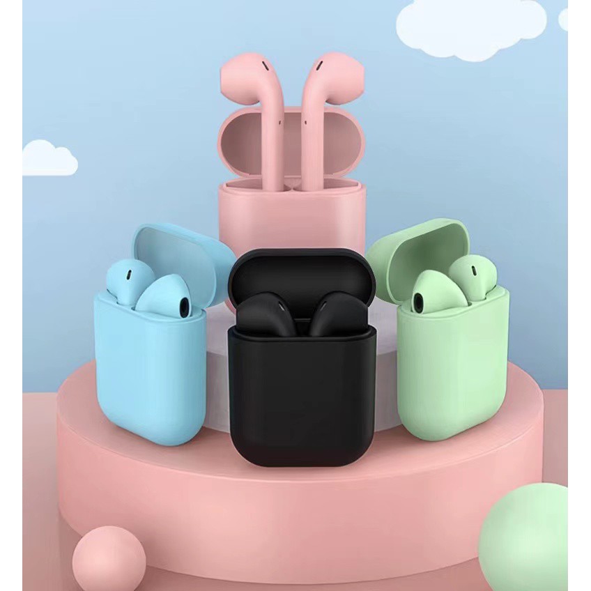 Tai Nghe Bluetooth i12 Cảm Biến Vân Tay Màu Sắc macaron Dễ Thương