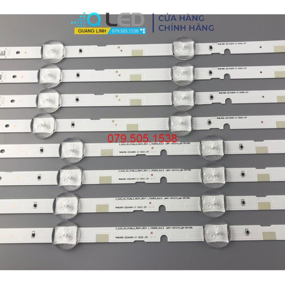 Thanh LED TIVI  samsung 49J5200 - Lắp zin tivi samsung 49J5200 - 1 THANH 8 thanh 4A+4B - LED MỚI 100% nhà máy