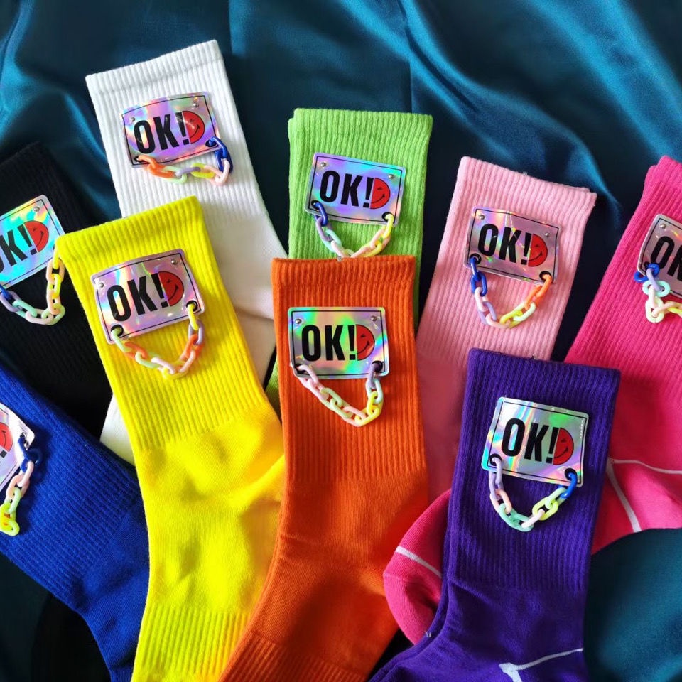Vớ Cotton Cổ Cao Vừa Nhiều Màu Sắc Tươi Sáng Phong Cách Đường Phố Thời Trang Xuân Thu Chất Lượng Cao Phong Cách Mới 2022