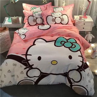 Set ga gối chăn phao hello kitty hàng nhập