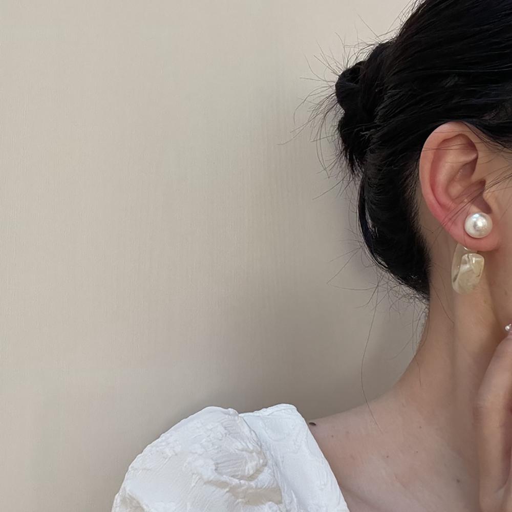 JARRED Bông Tai Dạng Vòng Thời Trang Hàn Quốc Bằng Resin Thanh Lịch Cho Nữ