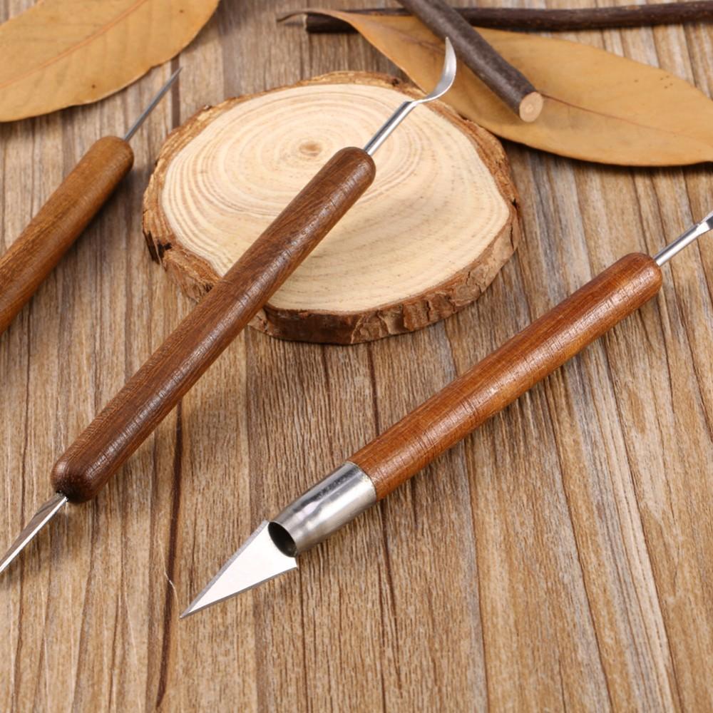 Set 6 Dụng Cụ Điêu Khắc Đất Sét Với Tay Cầm Bằng Gỗ Độ Chính Xác Cao