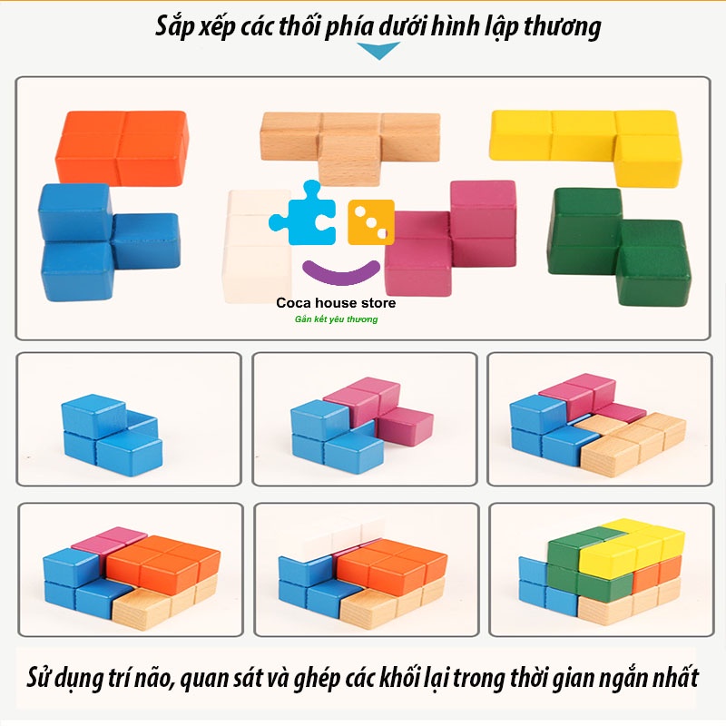 Đồ chơi giáo dục mở khóa hộp Pandora, phát triển tư duy xây dựng hình học không gian cho bé