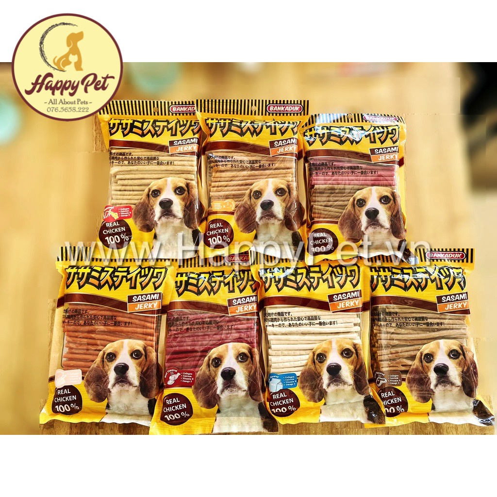 BÁNH XƯƠNG GẶM CHO CÚN THỊT QUE SẤY BANKADUK SASAMI JERKY THÁI LAN GÓI 500GRAM