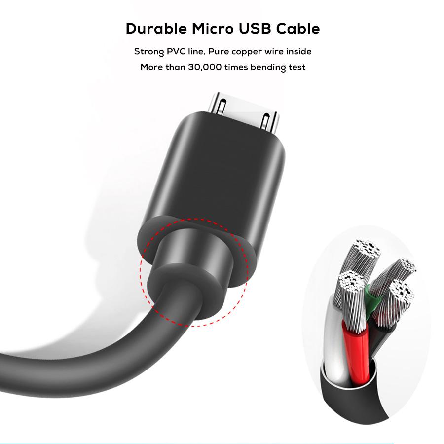 Cáp sạc , chuyển đổi dữ liệu 1 / 2 / 3M Micro USB cho điện thoại Android
