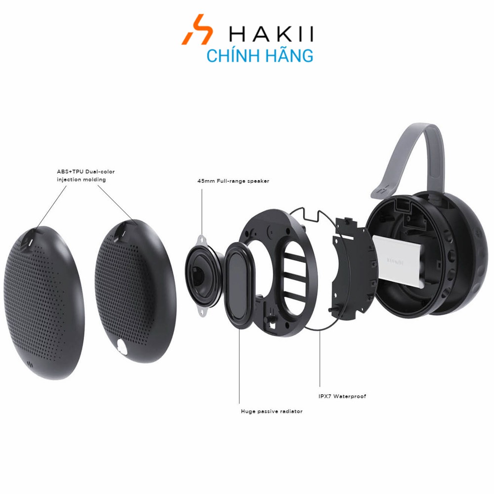 Loa Bluetooth Hakii Mars - Hàng chính hãng 4W Bluetooth 5.0, Chống nước IPX7, Chống va đập