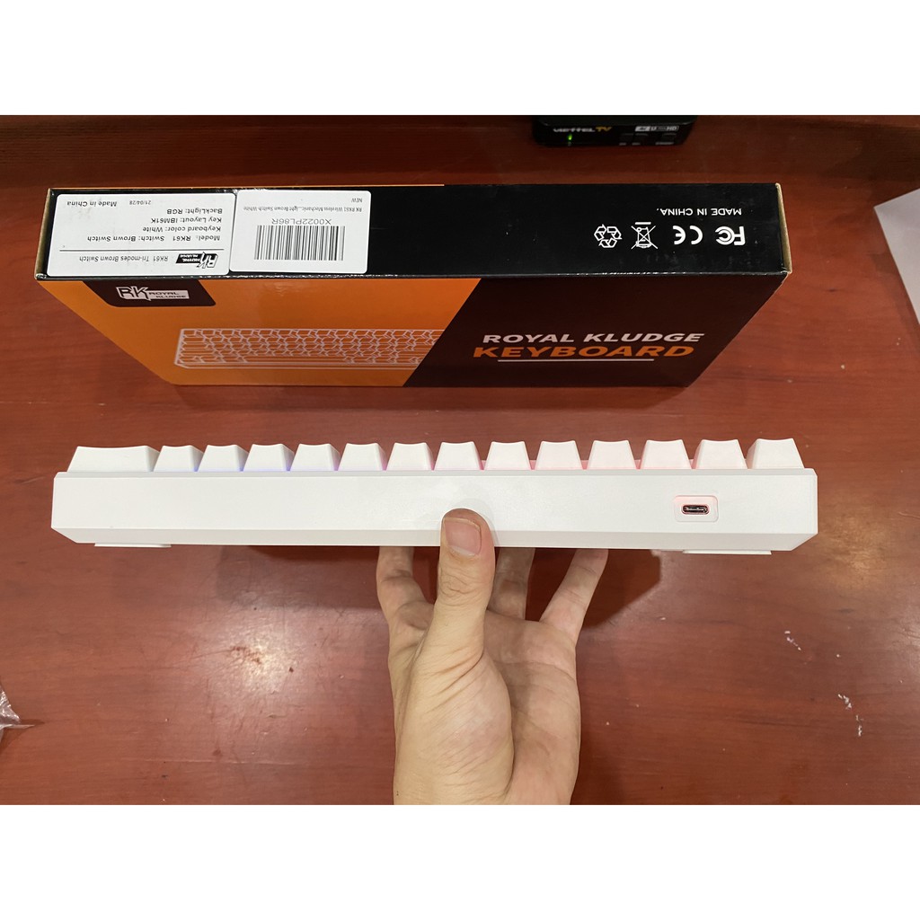 RK61 RGB HOTSWAP - Bàn phím cơ không dây mini Royal Kludge RK61 RGB kết nối Dây, Bluetooth 5.1 và Wireless 2.4G