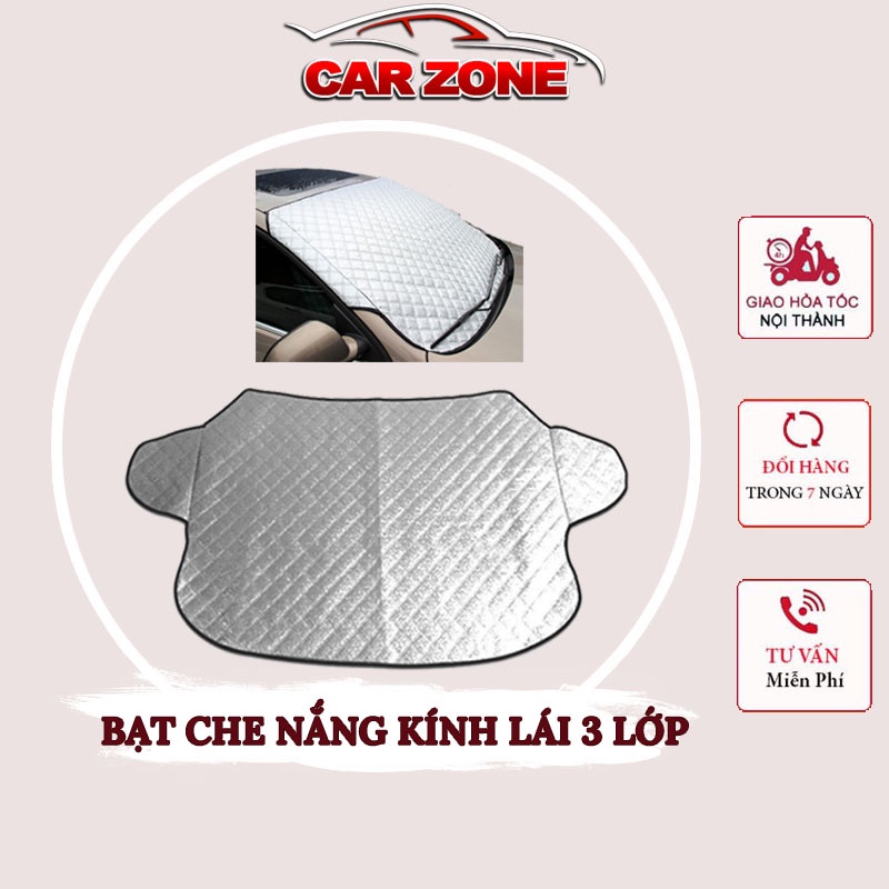 Bạt Che Nắng Kính Lái Ô Tô, Tấm Che Nắng Ô Tô 3 Lớp Tráng Bạc - Chống Nóng Cách Nhiệt Hiệu Quả VERSION 2