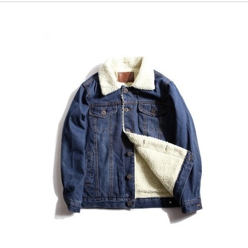 Áo Khoác denim phối lông cừu dày dặn phong cách thời trang cho nam